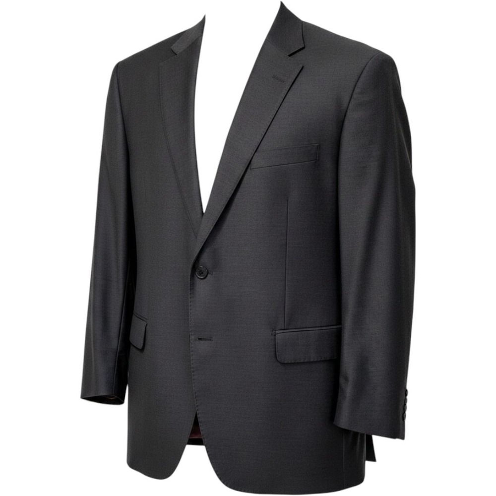 Berragamo Elegant Wool Suit Mens 48 Charcoal 2-Button Italian Tailored